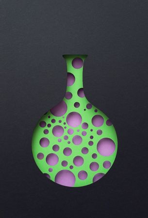 Round bottom beaker paper cut out