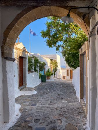Quiet streets of Chora at dusk