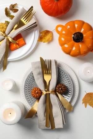 Fall season, autumn time, table setting for fall season