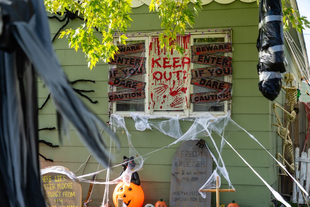 Boarded up window for halloween decor