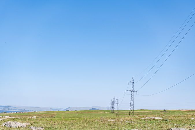 High voltage electricity tower landscape