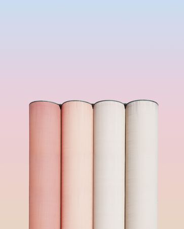 Pastel pipes against a gradient sky