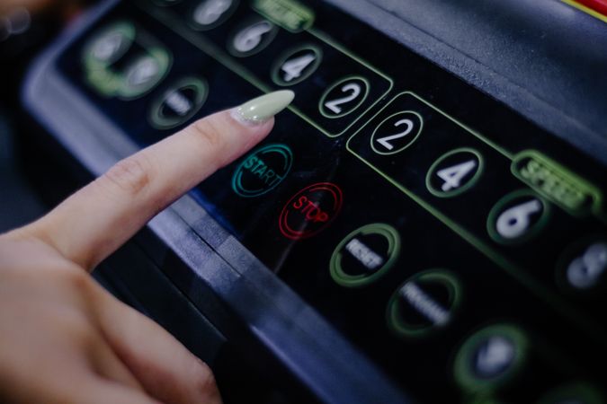Activating Fitness: Finger Engages Treadmill Control Panel