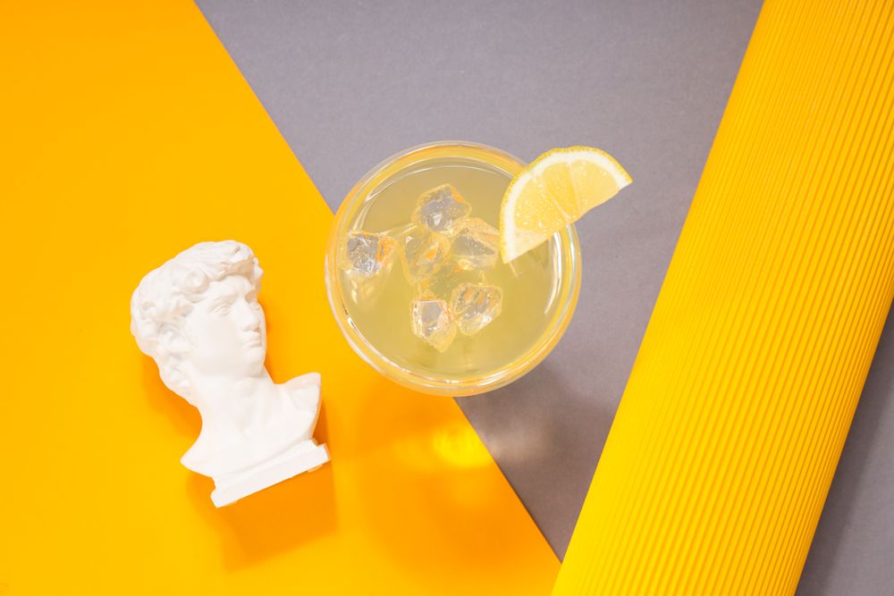 Concept of fresh summer drink - Limoncello cocktail