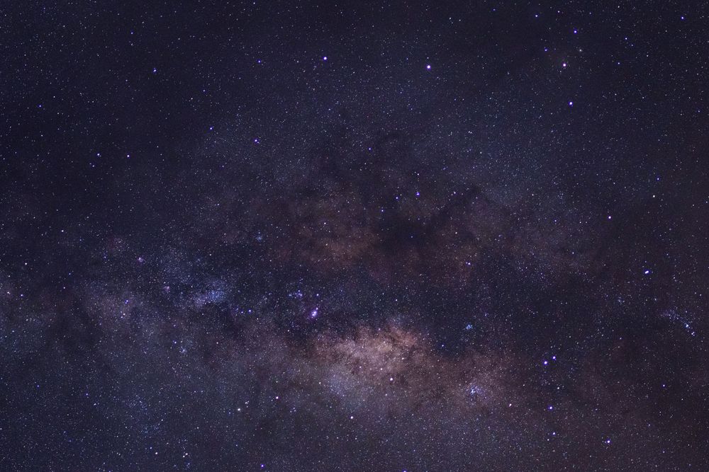 Starry night sky and milky way galaxy with stars and space dust in the universe
