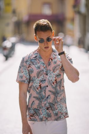 Handsome man standing on the street