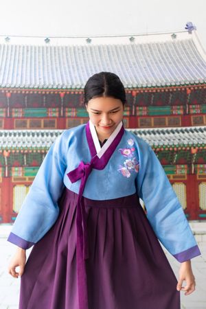 Woman wearing hanbok