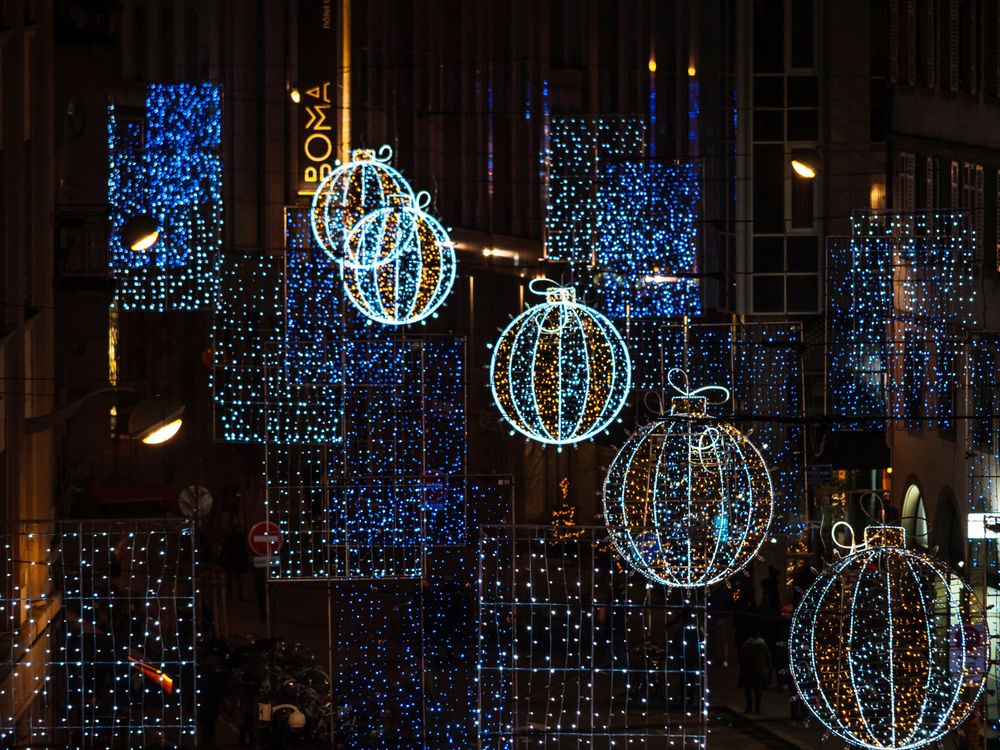 Christmas decorations in the streets of Strasbourg