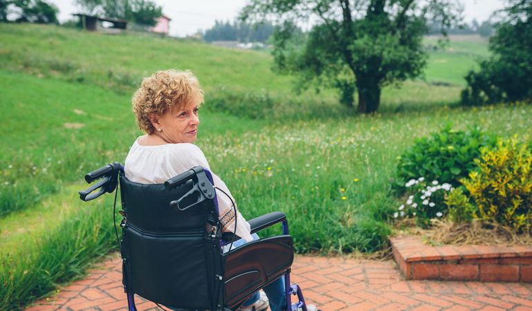 Mature woman in wheelchair