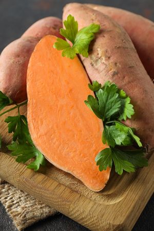 Sweet potato, concept of healthy food, vegetables
