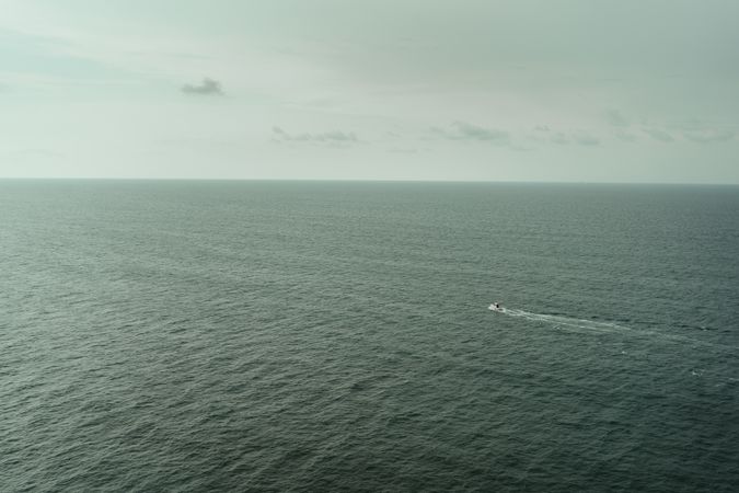 Aerial view of luxury yacht