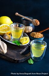 Yellow detox drinks with ginger, lemon and honey 4jPGW0