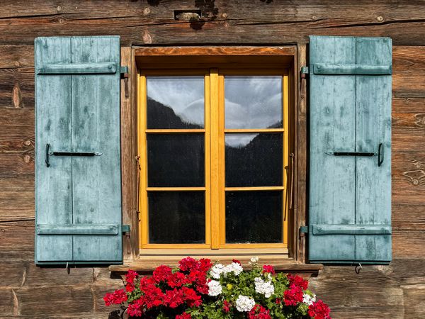 Colorful Rougemont Chalet Window