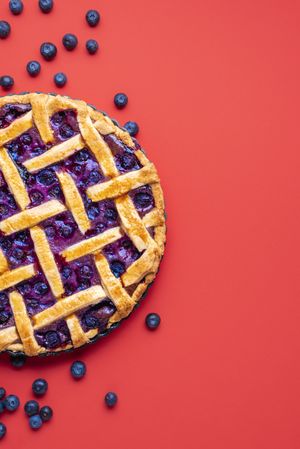 Traditional American blueberry pie