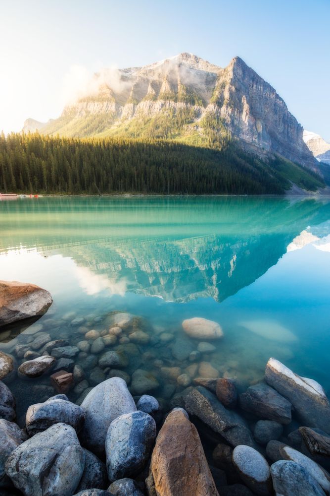 Warm view of Banff National Park, Canada