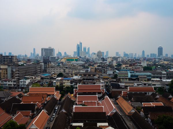City view of Bangkok, Thailand from Golden Mountain Temple