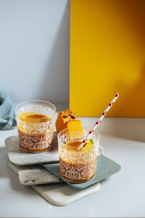 Delicious mango smoothie in a glass
