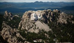 Mount Rushmore aerial view, Keystone, South Dakota