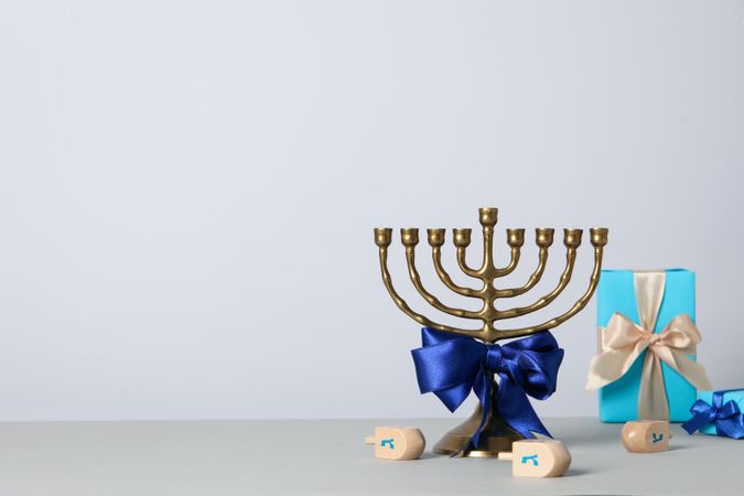 Concept of Jewish holiday, Hanukkah, space for text