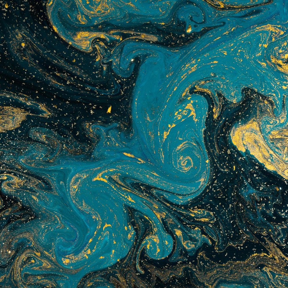 Blue and gold marble texture