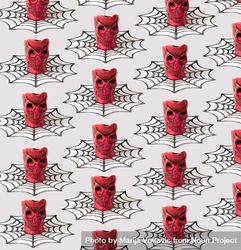 Pattern of red skull in dark ice cream cone in halloween concept 5QwJNb