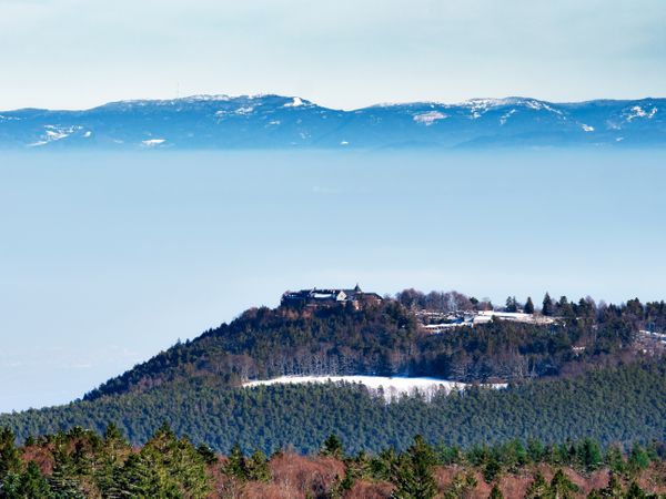 Vosges mountains and the Alps in the distance. France