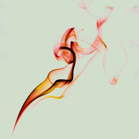 Swirls of bright red fume