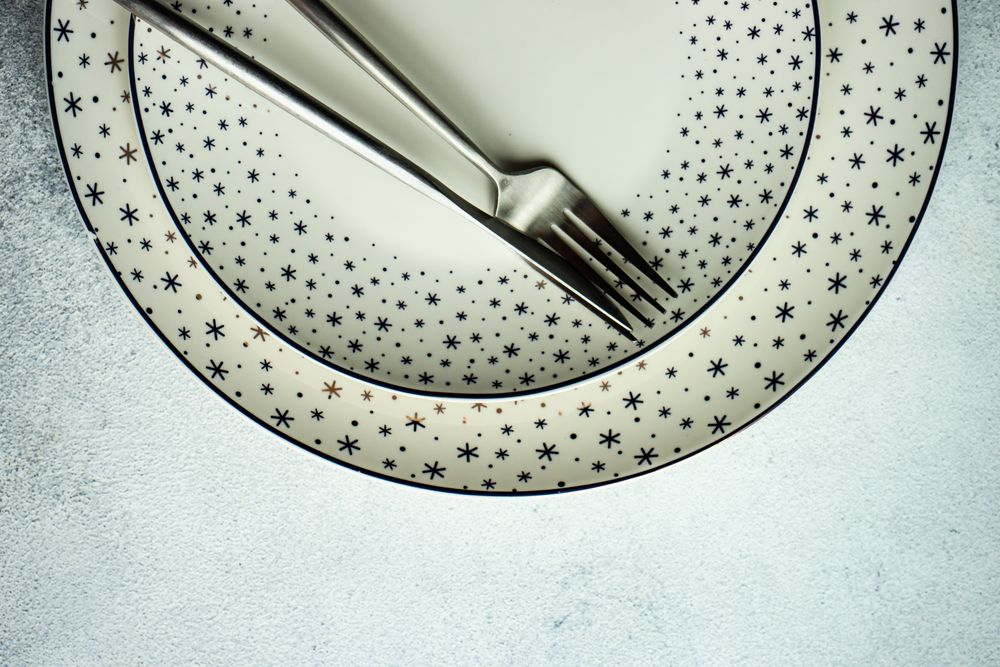 Minimalistic snowflake table setting for Christmas