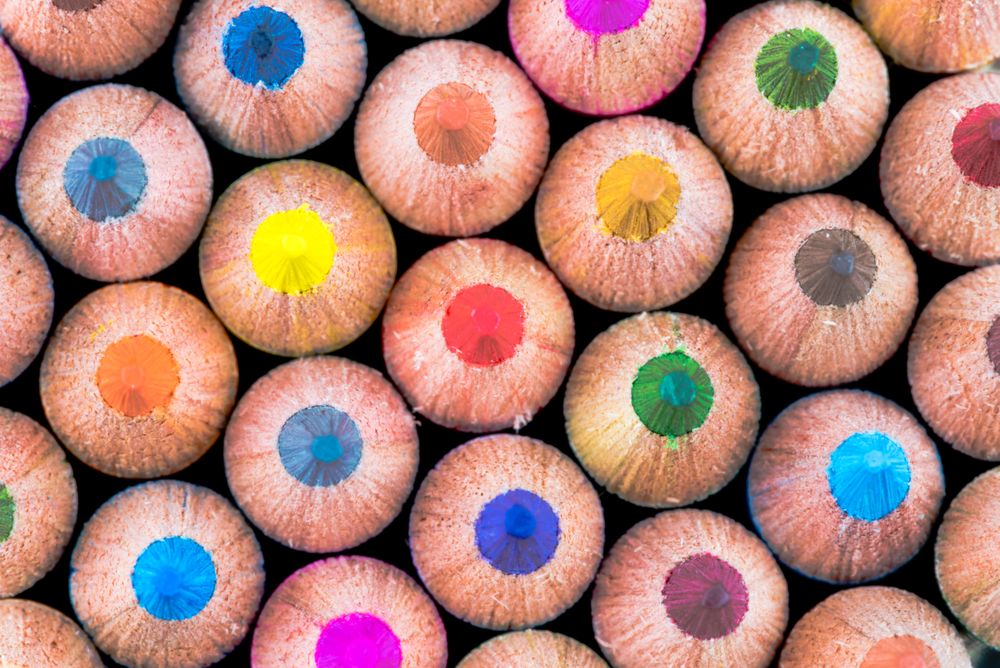 Assorted coloring pencils