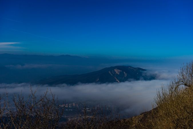 Caucasus mountain and clouds