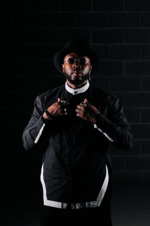 Stylish  man in black attire