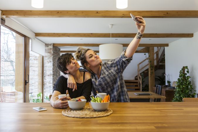 two women at home