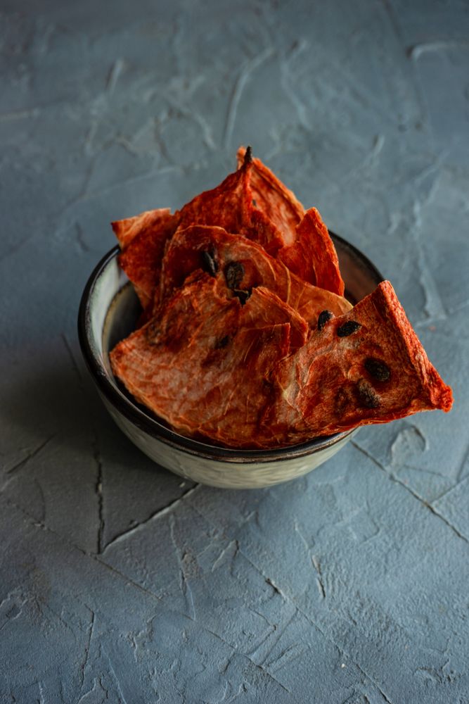 Close up of dehydrated watermelon