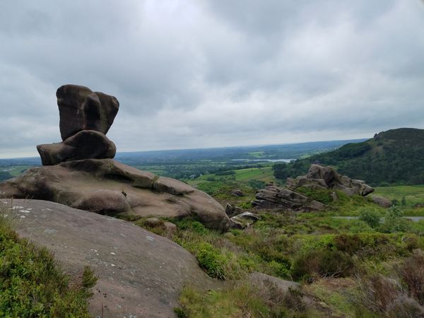 Rock formation overlooking a valley