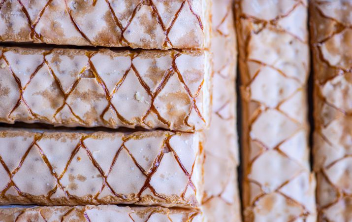 Textured fresh baked puff pastry