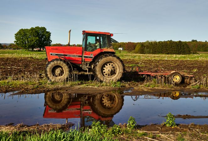 It’s spring tilling time in a cornfield near Hadley, Massachusetts