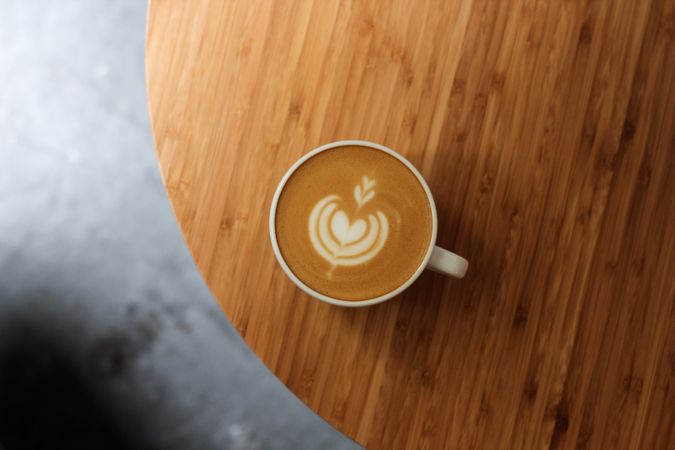 Delicious hot coffee with latte art