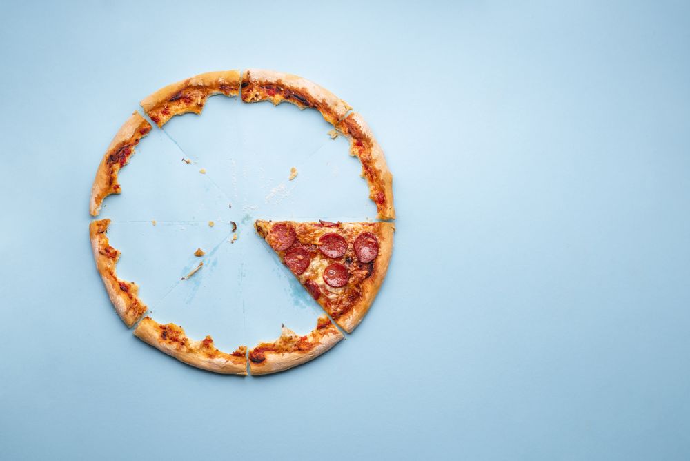 Last piece of pizza pepperoni with crust