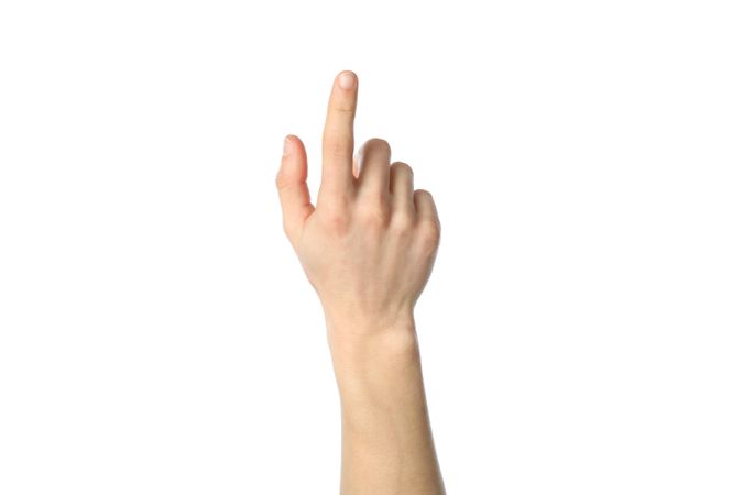 Male hand isolated on plain background. Gestures