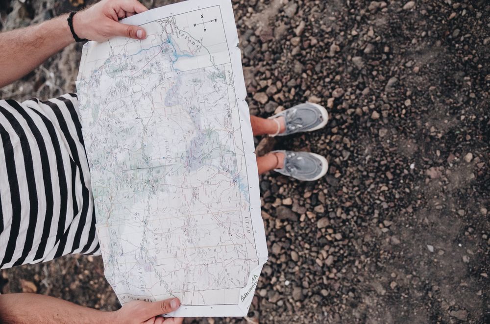 Man holding paper map