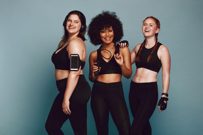 Diverse group of women in workout clothing