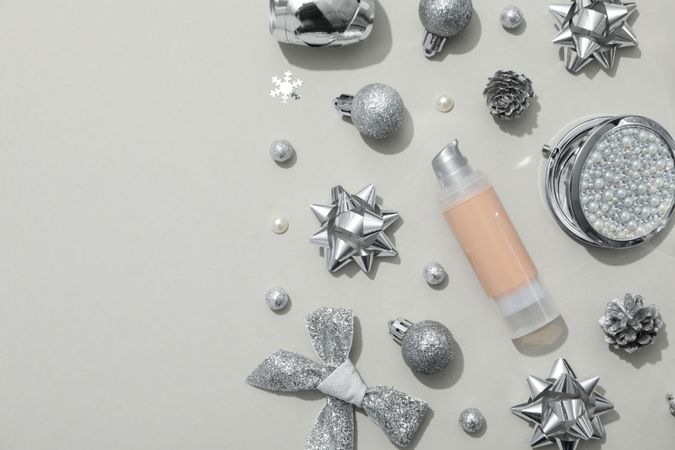 Concept of cosmetics, winter cosmetics, space for text