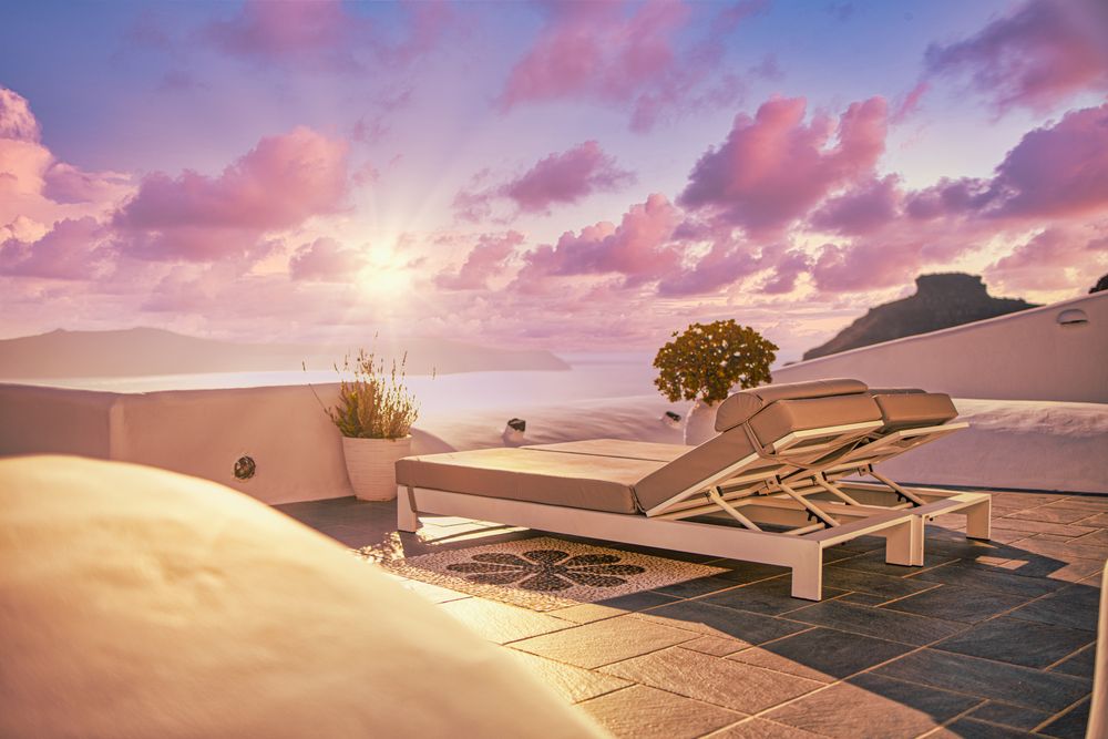 Idyllic sunset over the Aegean Sea