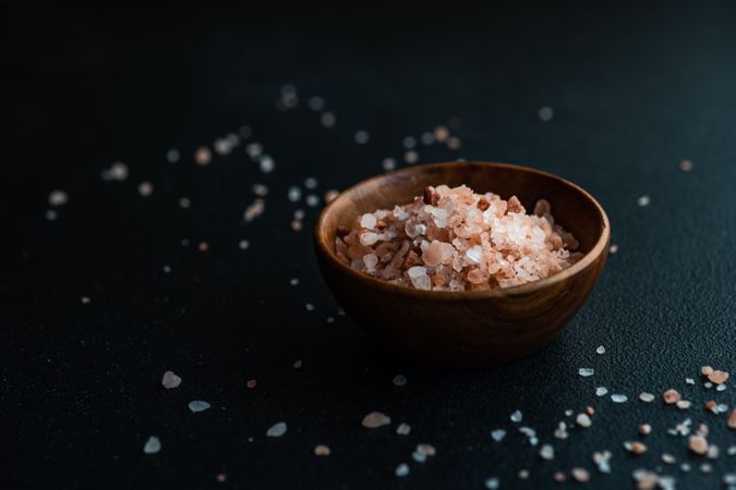 Pink salt in small bowl