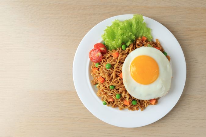 Fried Noodle Indomie Goreng with Sunny Side Egg