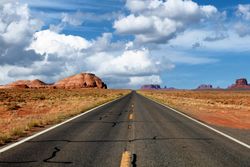 Open road to the Grand Canyon