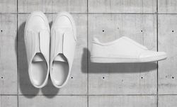 Boots set on concrete