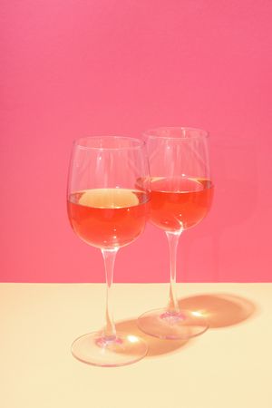 Glasses of wine, delicious alcohol drink in glasses