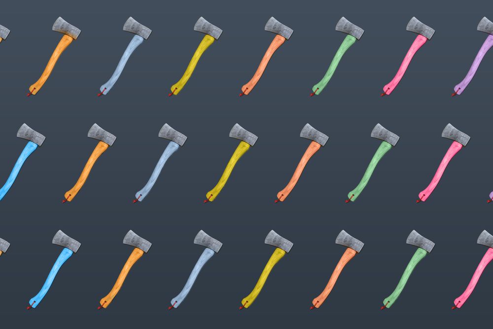 Rows of diagonal axes