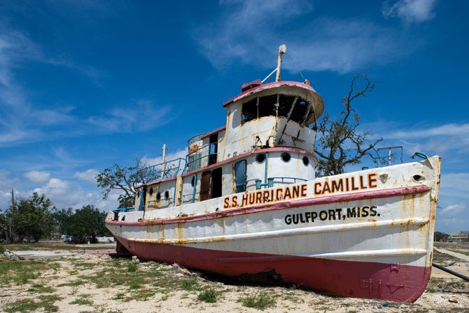 S.S. Hurricane Camille after Hurricane Katrina, Gulfport, Mississippi